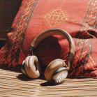 Auriculares inalámbricos KSIX Retro 2, ENC, Micrófono, Autonomía 8 h, Llamadas, Radio FM, Ranura micro SD, Marrón