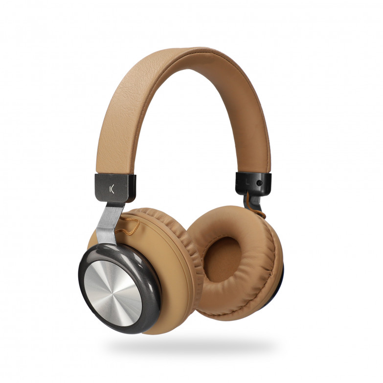 Ksix Retro 2 wireless headphones, ENC, Microphone, 8 h autonomy, Calls, FM radio, Micro SD SLOT, Brown