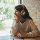 KSIX Retro 2 wireless headphones, ENC, Microphone, 8 h autonomy, Calls, FM radio, Micro SD SLOT, Brown