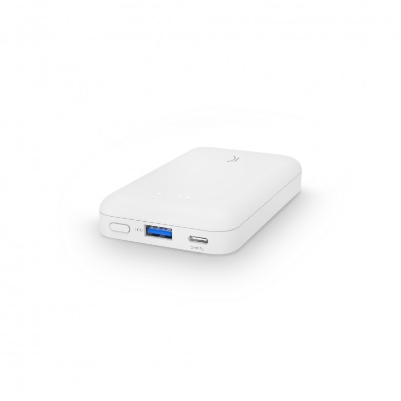 Ksix magnetic 5.000 mAh powerbank, Compatible MagSafe, 20W, Power Delivery, Simultaneous charging, White