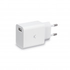 Cargador de red KSIX 12 W, Puerto USB-A, Blanco
