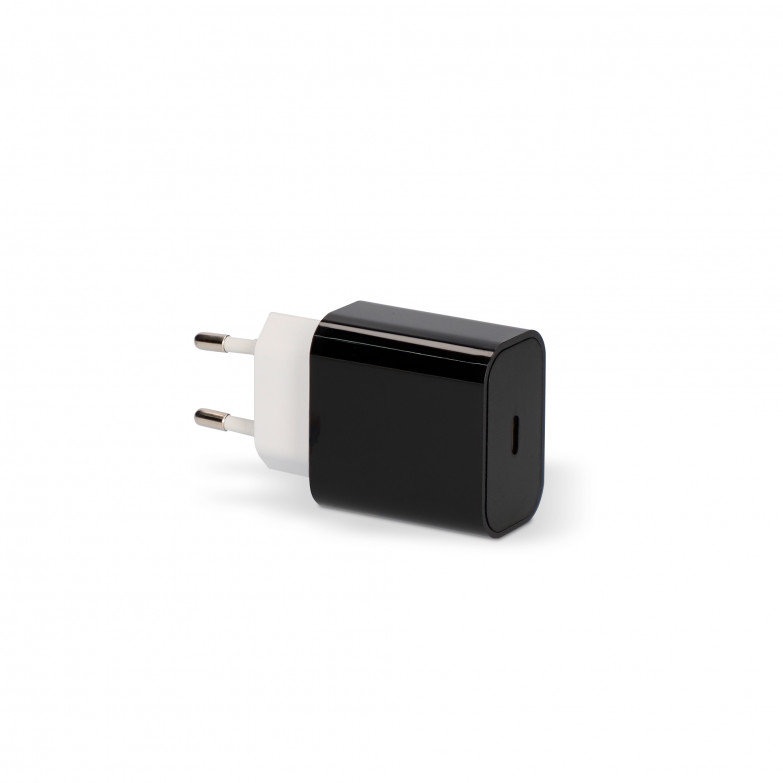 Contact 20 W wall charger, Power Delivery, Fast charge, USB-C port, Black