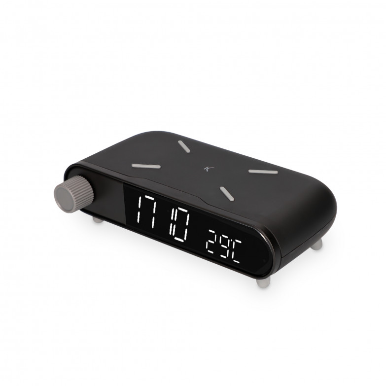 Ksix Alarm Clock and Wireless Charger, 10W, Qi Technology, Temperature indicator, Black