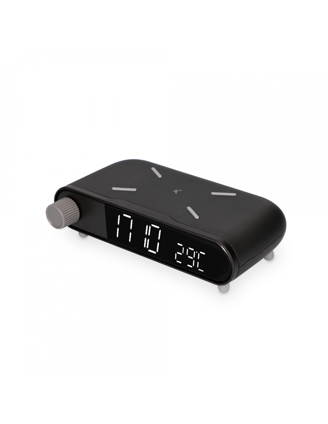 Despertador cargador inalámbrico Ksix 10W, Tecnología Qi, Indicador de  temperatura, Negro