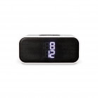 KSIX Alarm Clock and Wireless Charger 10W, Wireless Speaker, FM Radio, 2 Alarms, 3 Light intensities, White