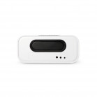 Despertador cargador inalámbrico KSIX 10W, Tec. Qi, Altavoz Wireless, Radio FM, 2 Alarmas, 3 intensidades luz, Blanco