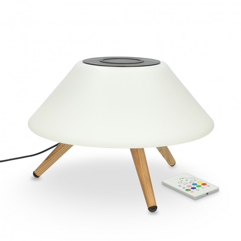 Ksix Omni Lamp and Wireless Charger 10W, Qi Technology, Bluetooth Speaker, 7 colors, Remote Control