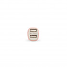 KSIX Car Charger, 10W, 2 USB A outputs, Rose gold