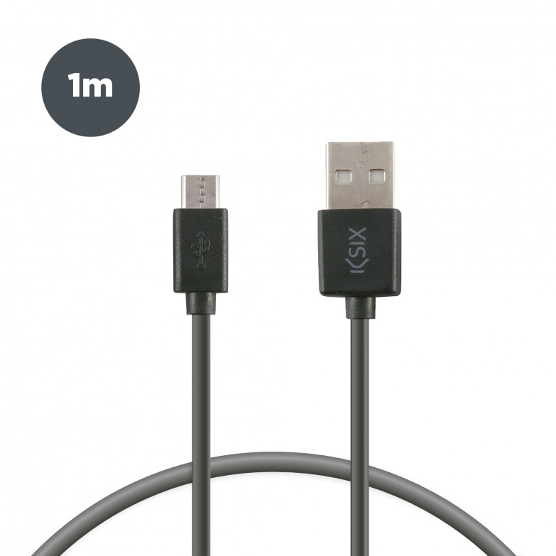 Ksix Sync and Charge Cable Usb-Micro Usb 1 Meter For Smartphone Black