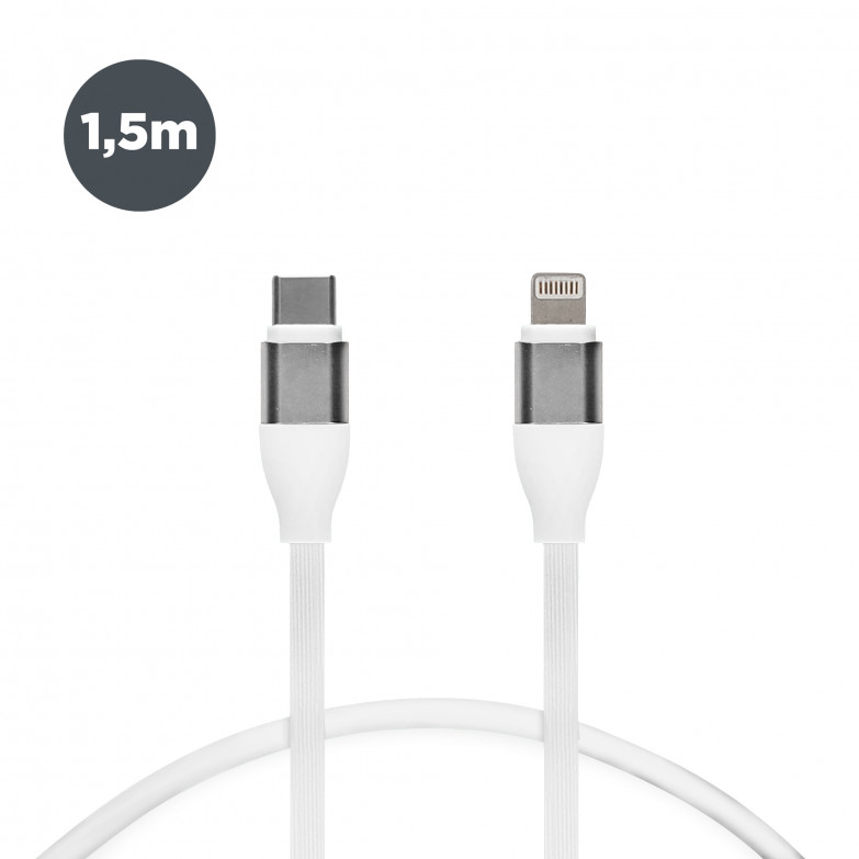 USB-C to Lightning Contact 20 W charge and data cable, Fast charge, 1 m, White