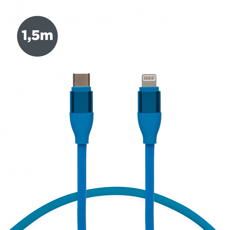 USB-C to Lightning Contact 20 W charge and data cable, Fast charge, 1 m, Blue