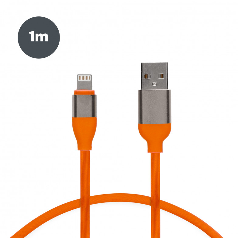 Cable de carga y datos USB-A a Lightning Contact 20 W, Carga rápida, 1 m, Naranja