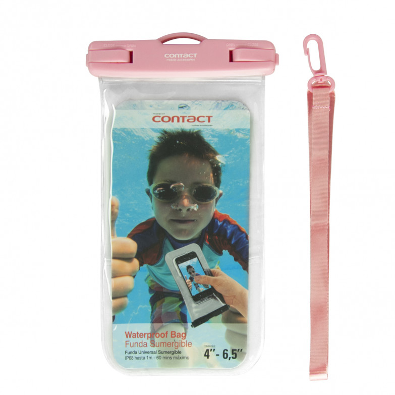 Contact Waterproof Bag Universal For Smartphone 4,5 – 6,5 Inches Rose