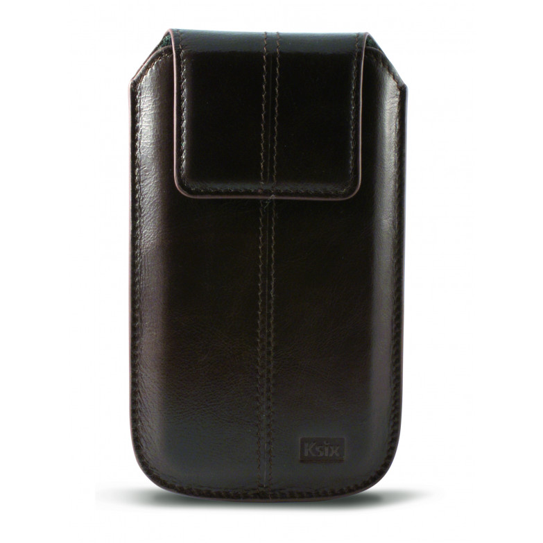 Ksix Apollo Universal Leather Pouch For Smartphone Xl (124 X 68 X 13 Mm) Brown