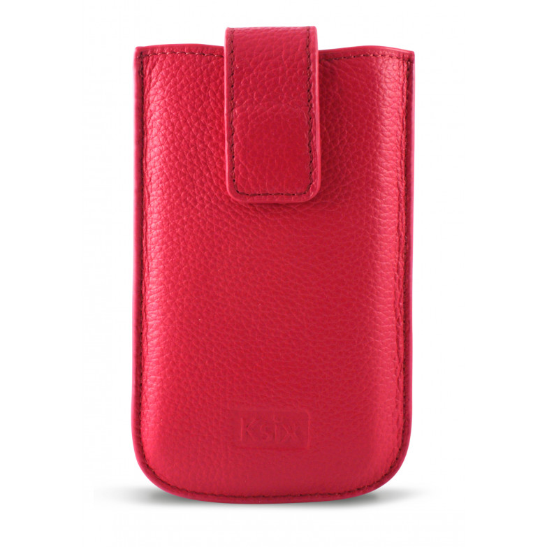 Ksix Elektra Universal Leather Pouch For Smartphone  L (116 X 62 X 12 Mm) Fuchsia