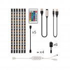 Tiras LED de colores para TV KSIX, App incluida, Control remoto, 16 colores RGB, 4 modos
dinámicos, 6 tiras x 53 cm
