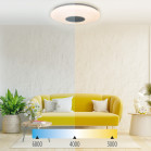 KSIX Rainbow LED ceiling light, 5 W built-in speaker, RGB+CCT, 40 cm diameter, 2.200 lm, 30 W, iLink app, White