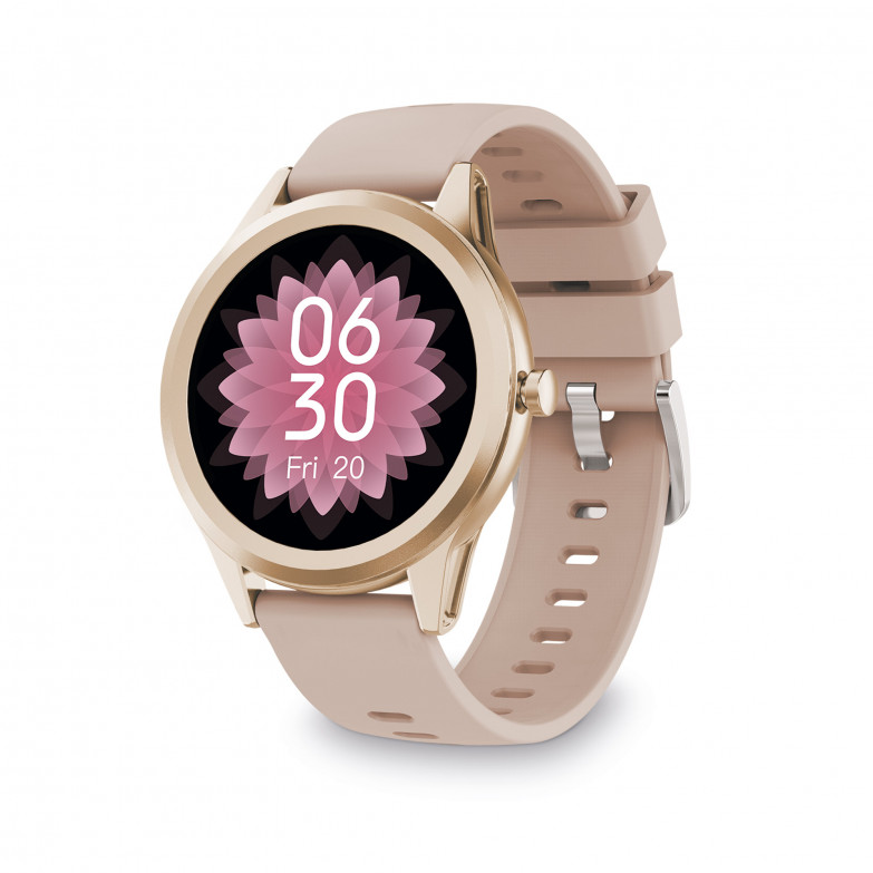Ksix Globe smartwatch, Ultra thin 1,28" Multitouch Display, BT 5.0+BLE, 5 days, Monitoring, Multisport Mode, Waterproof, Pink