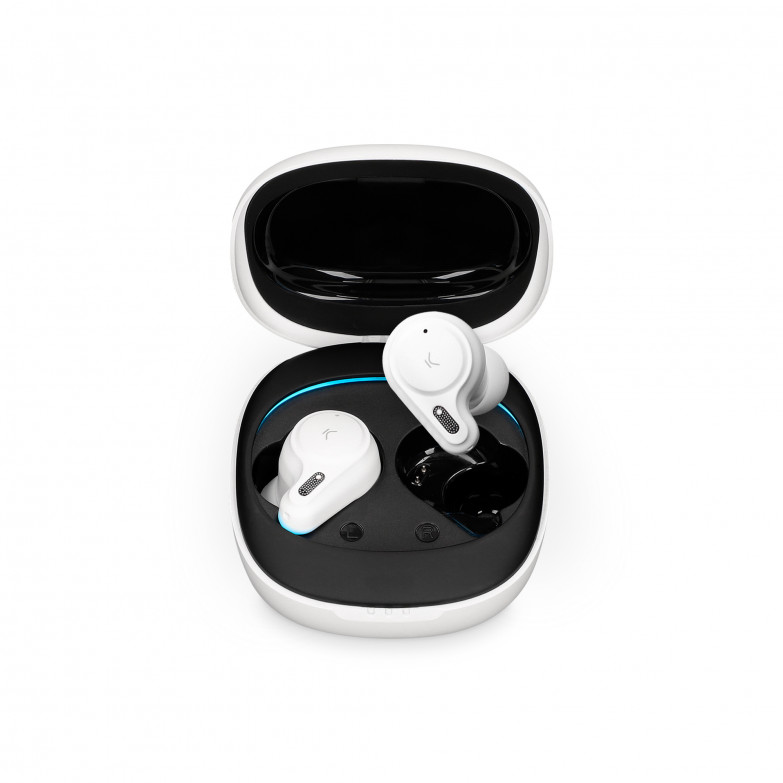 Auriculares inalámbricos Ksix Satellite, True Wireless, Autonomía 5+15h, Control táctil, Ergonómicos, Llamadas, Blanco
