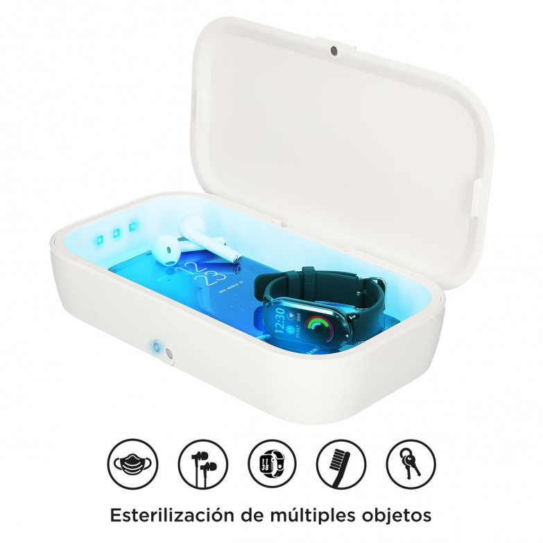 Caja Esterilizadora Ksix Uv Box Pro Con Carga Inalámbrica 10w