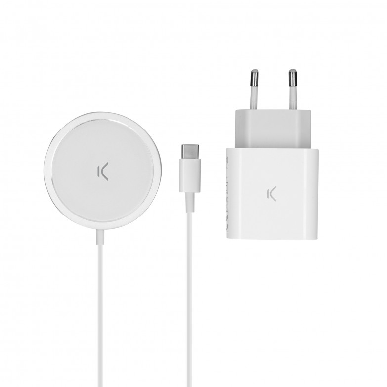 Cargador 15W para IPhone X, 12 y 12 pro - Cargador inalámbrico Magnético  INNJOO, BLANCO