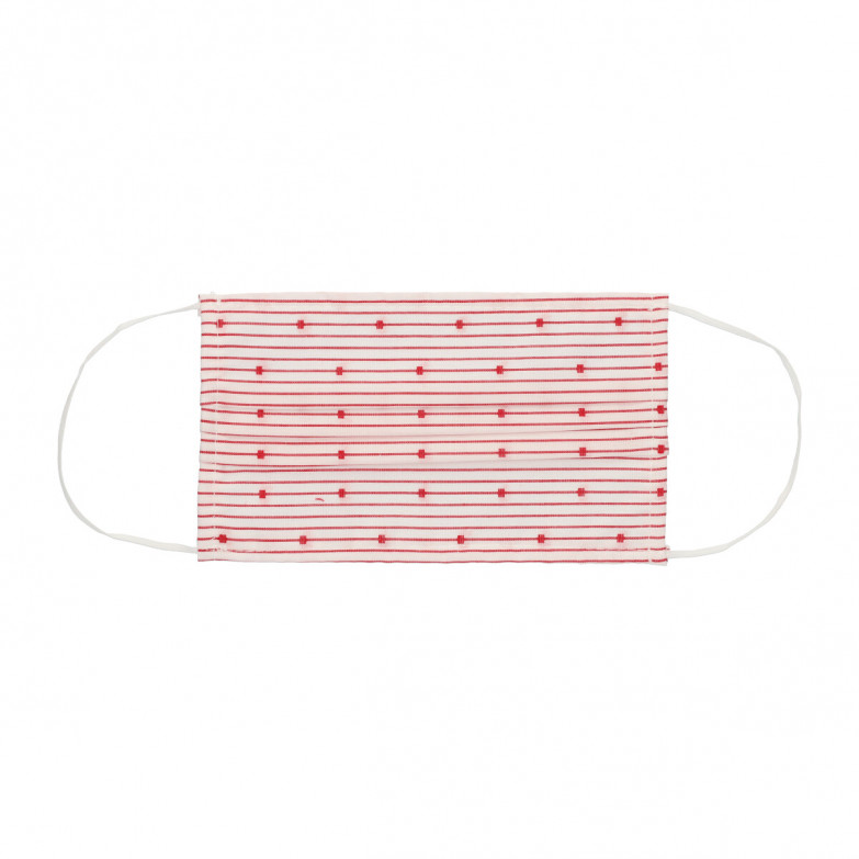 Contact Washable Mask For Civil Use Rectangular Shape Red Stripes