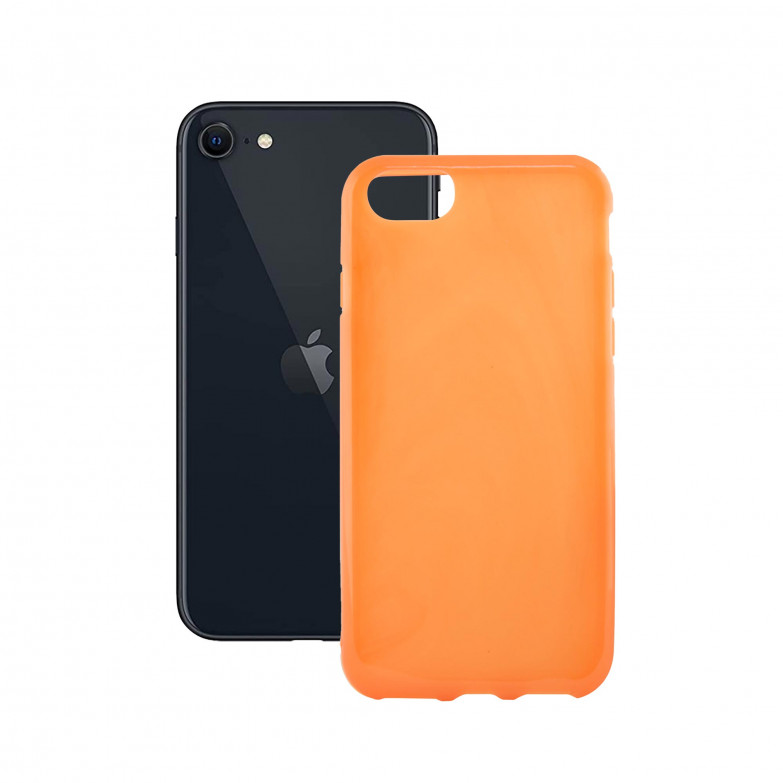 Funda para iPhone SE 2022, SE 2020, 8 y 7, Semirrígida, Funda con aroma, Melocoton, Naranja