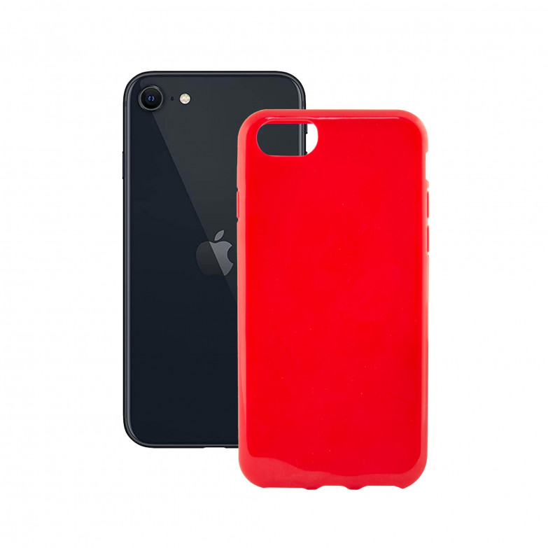 Funda para iPhone SE 2022, SE 2020, 8 y 7, Semirrígida, Funda con aroma, Fresa, Rojo