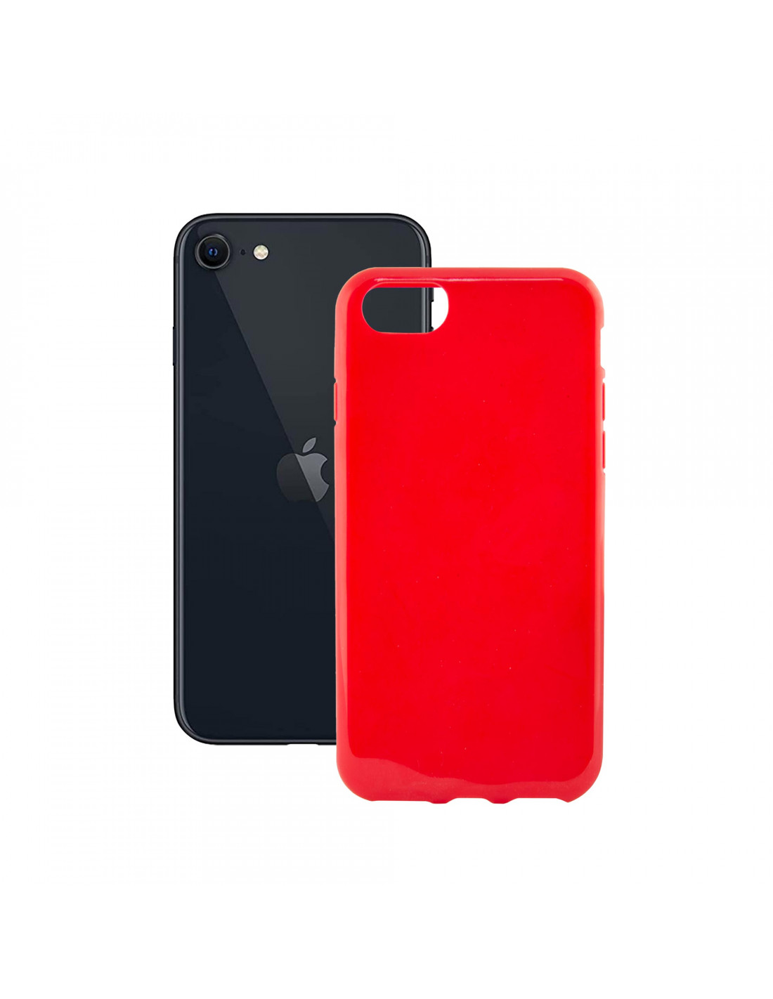 Funda para iPhone SE 2022, SE 2020, 8 y 7, Semirrígida, Funda con aroma,  Fresa, Rojo