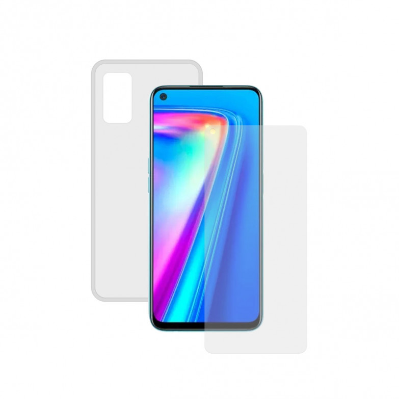 Contact Pack For Realme 7 Pro Cover + 9h Tempered Glass Screen Protector