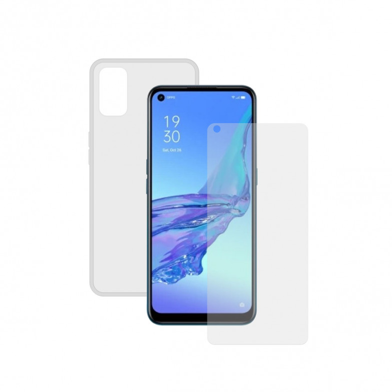 Contact Pack For Oppo A53 Pro Cover + 9h Tempered Glass Screen Protector