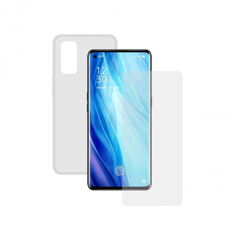 Contact Pack For Oppo Reno 4 Pro Cover + 9h Tempered Glass Screen Protector