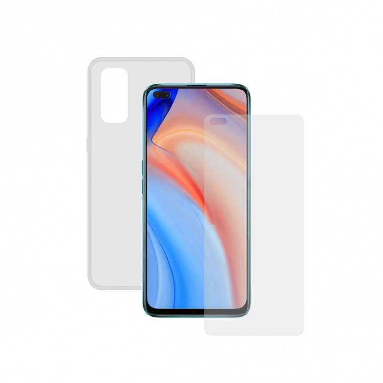 Contact Pack For Oppo Reno 4 Cover + 9h Tempered Glass Screen Protector
