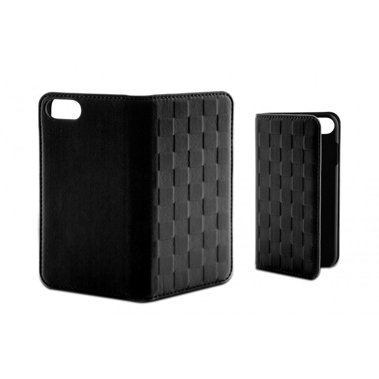 Funda con tapa para iPhone SE 2022, SE 2020, 8 y 7, Semirrígida, Standing, Negro