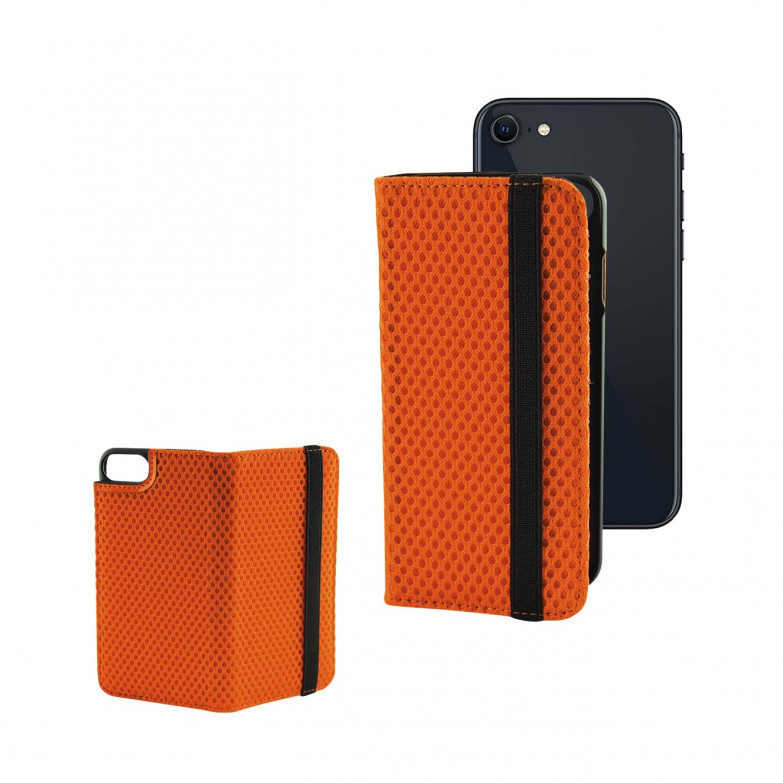 Ksix Sport Folio Case With Elastic Band For Iphone SE 2022, SE 2020, 8 and 7, Orange
