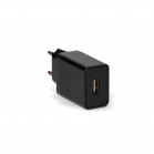 Contact 10W Wall Charger, USB A + 1 m USB-A to Micro-USB cable, Black