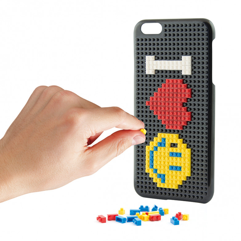 Funda para iPhone 7 Plus, iPhone 8 Plus, Semirrígida, Incluye piezas tipo LEGO, Negro