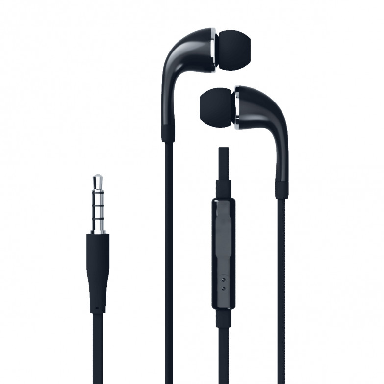 Auriculares con cable Contact, Jack 3.5 mm, Longitud 120 cm, Negro