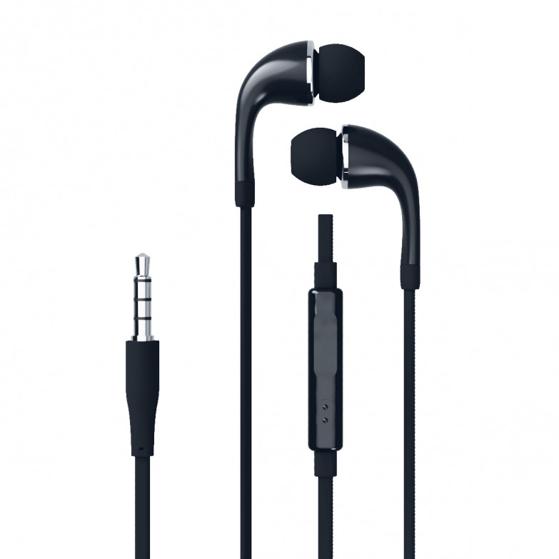 Contact wired earset, Jack 3.5 mm, Length 120 cm, Black