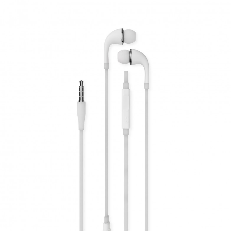 Contact wired earset, Jack 3.5 mm, Length 120 cm, White