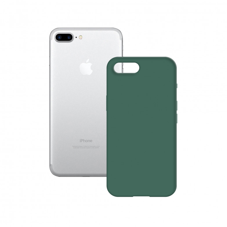 Funda semirrígida para iPhone 7/8 Plus, Antideslizante, Interior microfibra, Compatible con carga inalámbrica, Verde