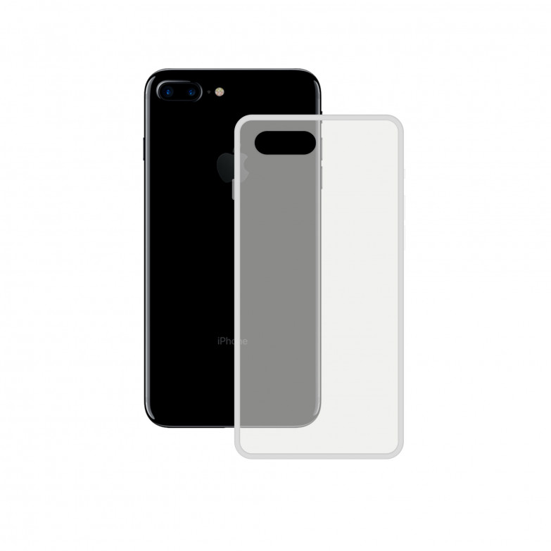 Funda semirrígida para iPhone 7/8 Plus, Laterales reforzados, Rígida, Compatible con carga inalámbrica, Transparente