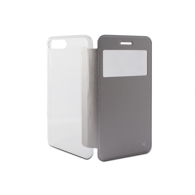 Funda con tapa para iPhone 7 Plus, iPhone 8 Plus, Semirrígida, Gris