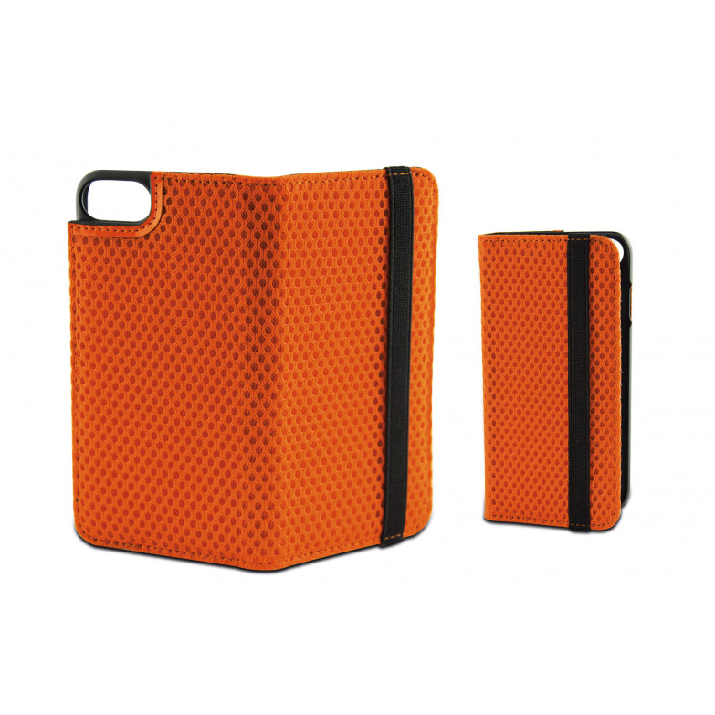 Funda con tapa para iPhone 7 Plus, iPhone 8 Plus, Semirrígida, Standing, Naranja