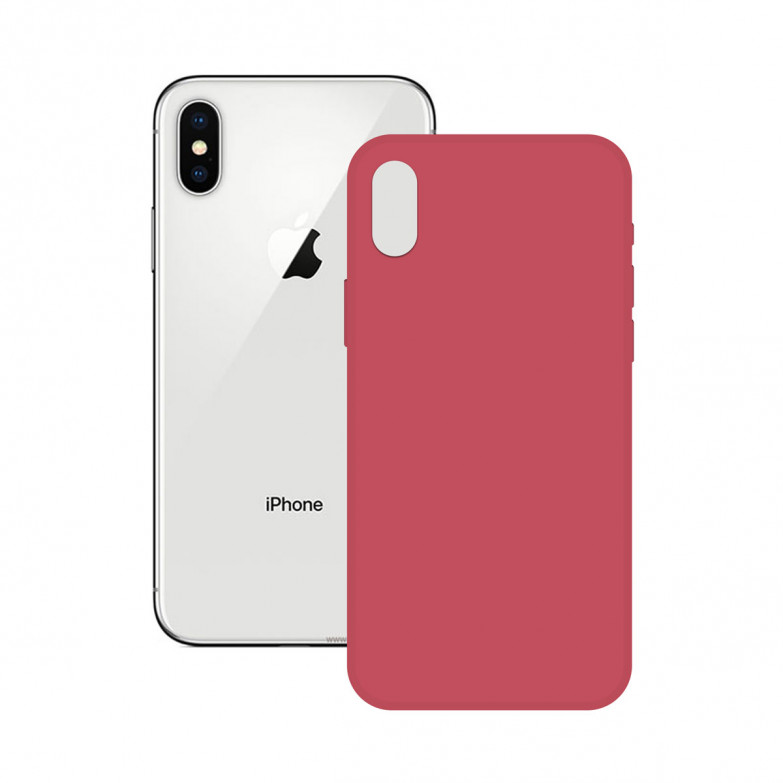 Soft Silicone Case Ksix For Iphone X, Xs Pink Fuchsia