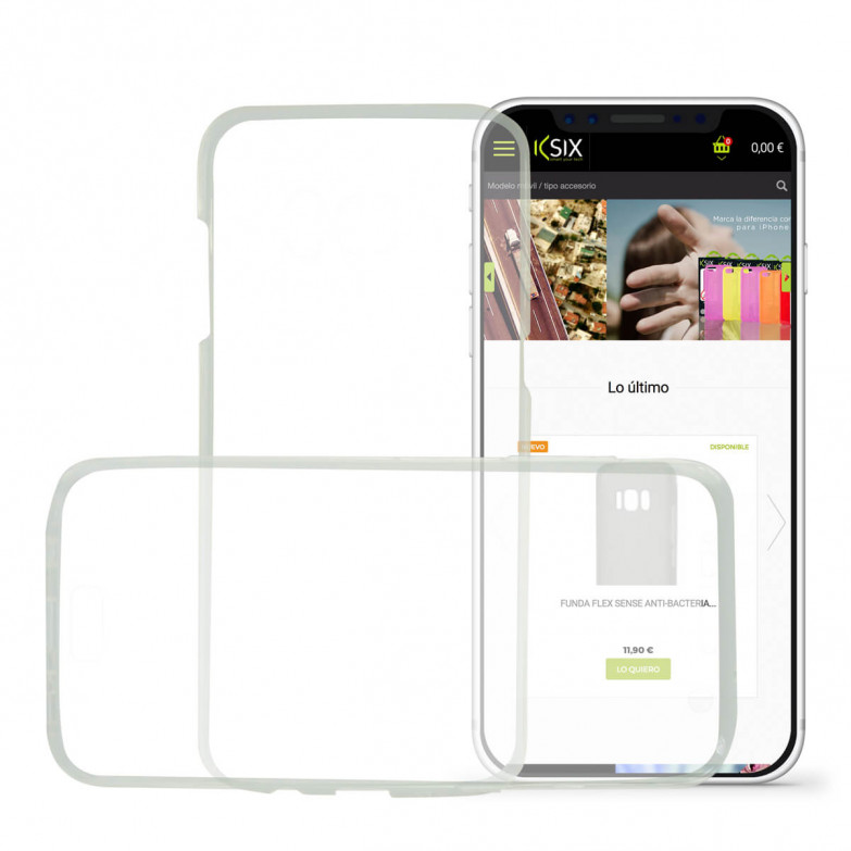 Ksix Flex Cover 360 With Front Cover Tpu For Iphone X, Xs Transparent