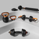 FED 20 Kg Dumbbell + Barbell + Kettlebell Kit V2