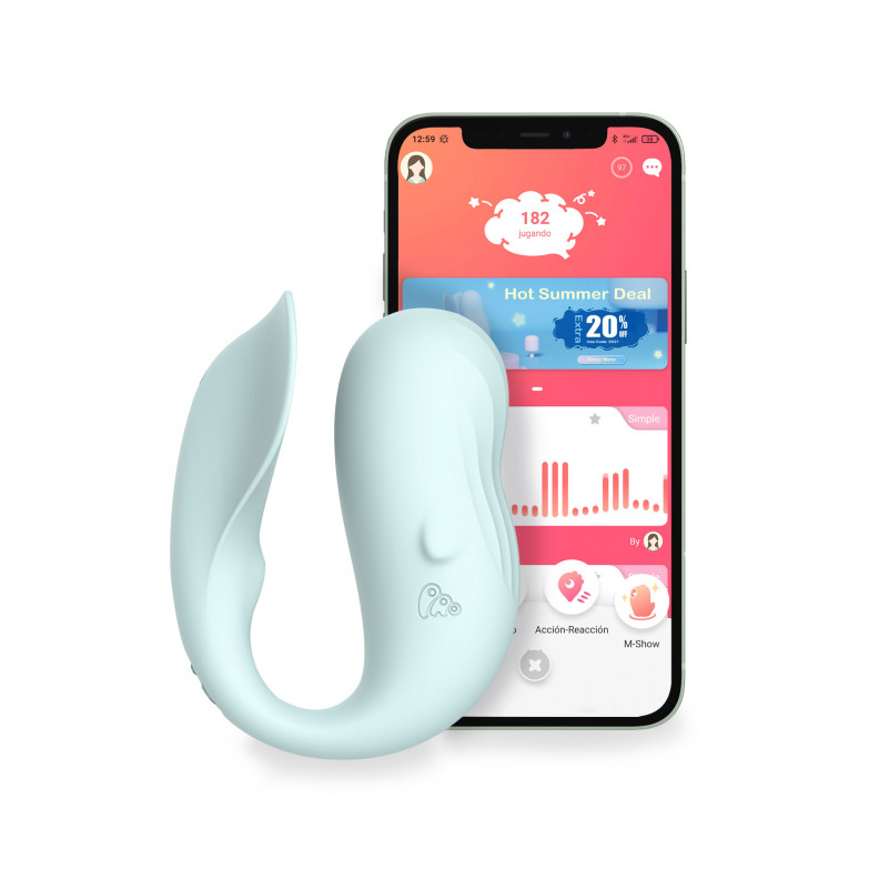 Connected Vibrator Monster Pub, Bluetooth, Waterproof, Remote control, Kegel, Rosa