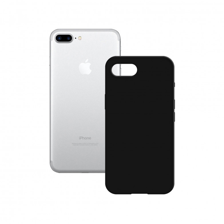 Funda semirrígida para iPhone 7/8/ Plus, Antideslizante, Compatible carga inalámbrica, Negro, Packaging free