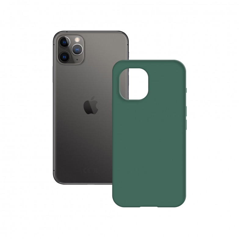 Funda semirrígida para iPhone 11 Pro Max, Antidesliz, Interior microfibra, Compatible carga inalámbrica, Verde, Packaging free